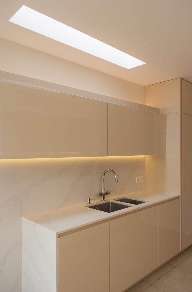 minimalist kitchen design with skylight