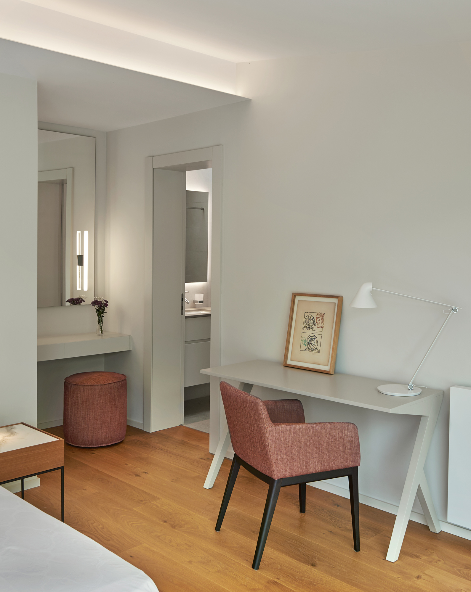 minimalist working space inside a modern bedroom